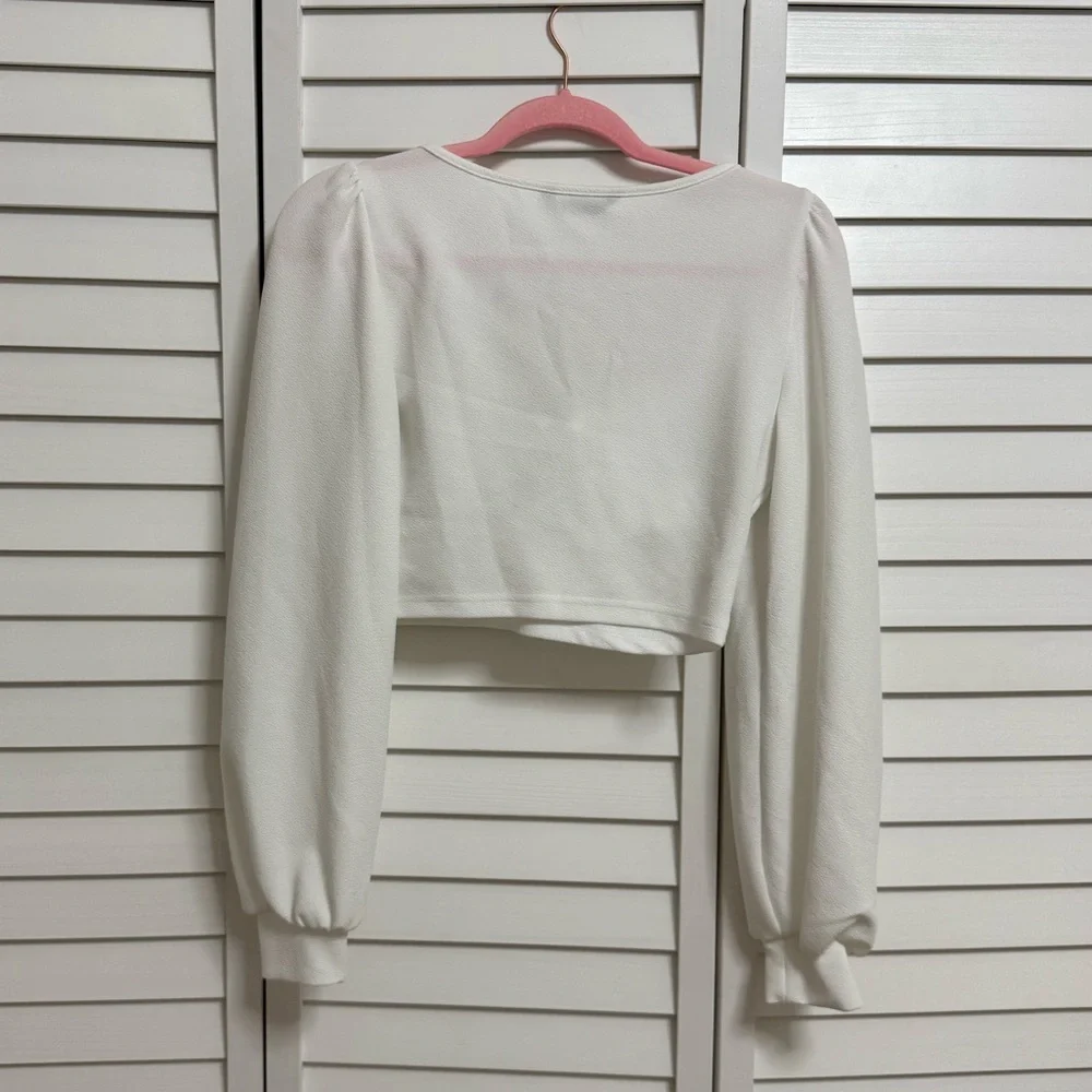 White Long Sleeve Blouse - Picture 2 of 5